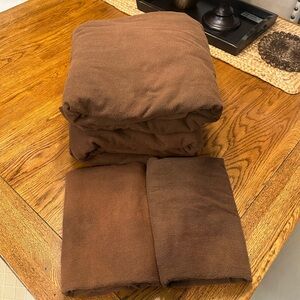 King Size Brown Flannel Sheet Set